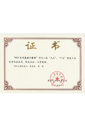 2005年1月NED系列高效干燥劑獲“九五、十五”科技成果獎